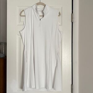 Sleeveless White Zip-Up Dress